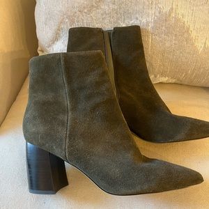 Marc Fisher pointed toe olive bootie